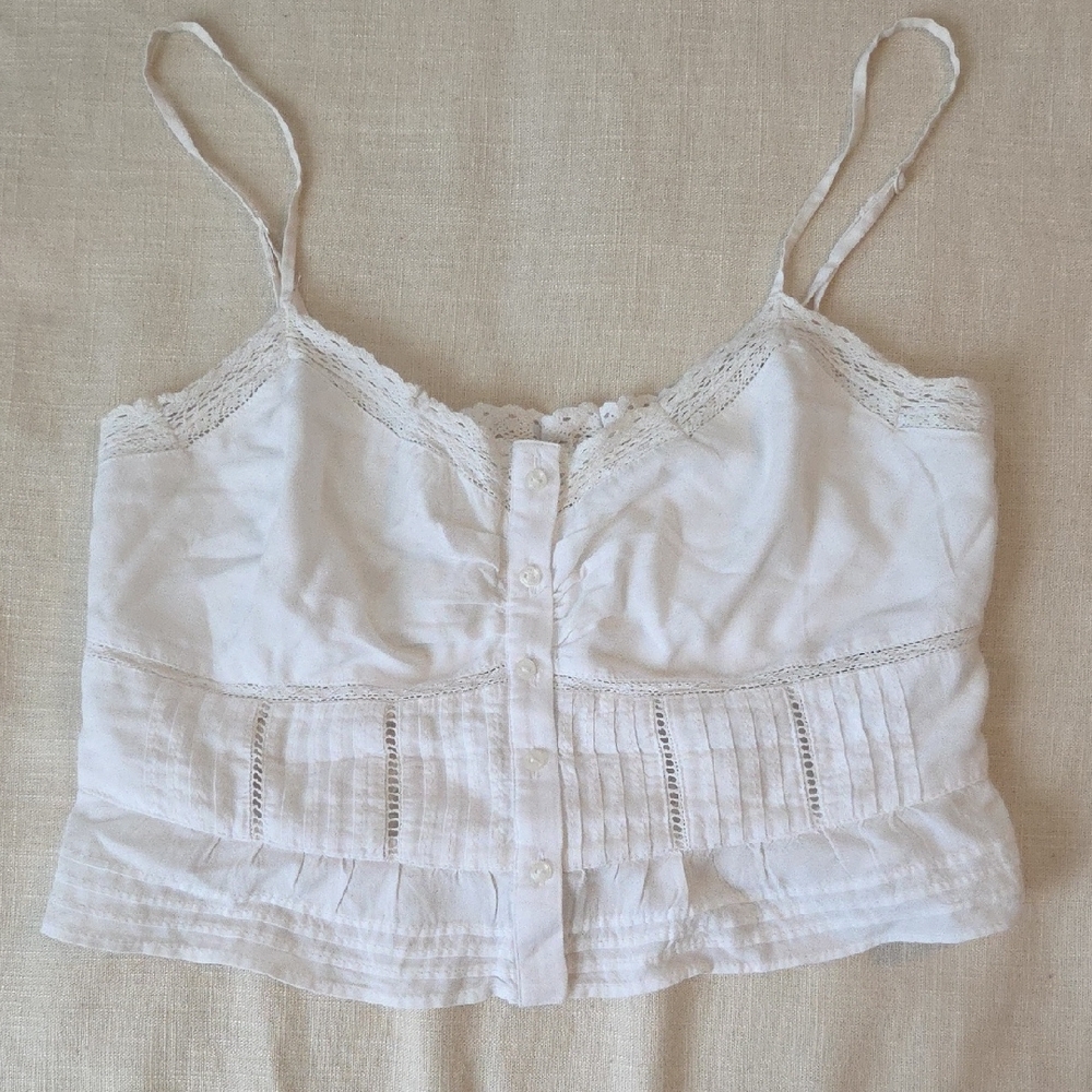 American Eagle Outfitters White Lace Camisole